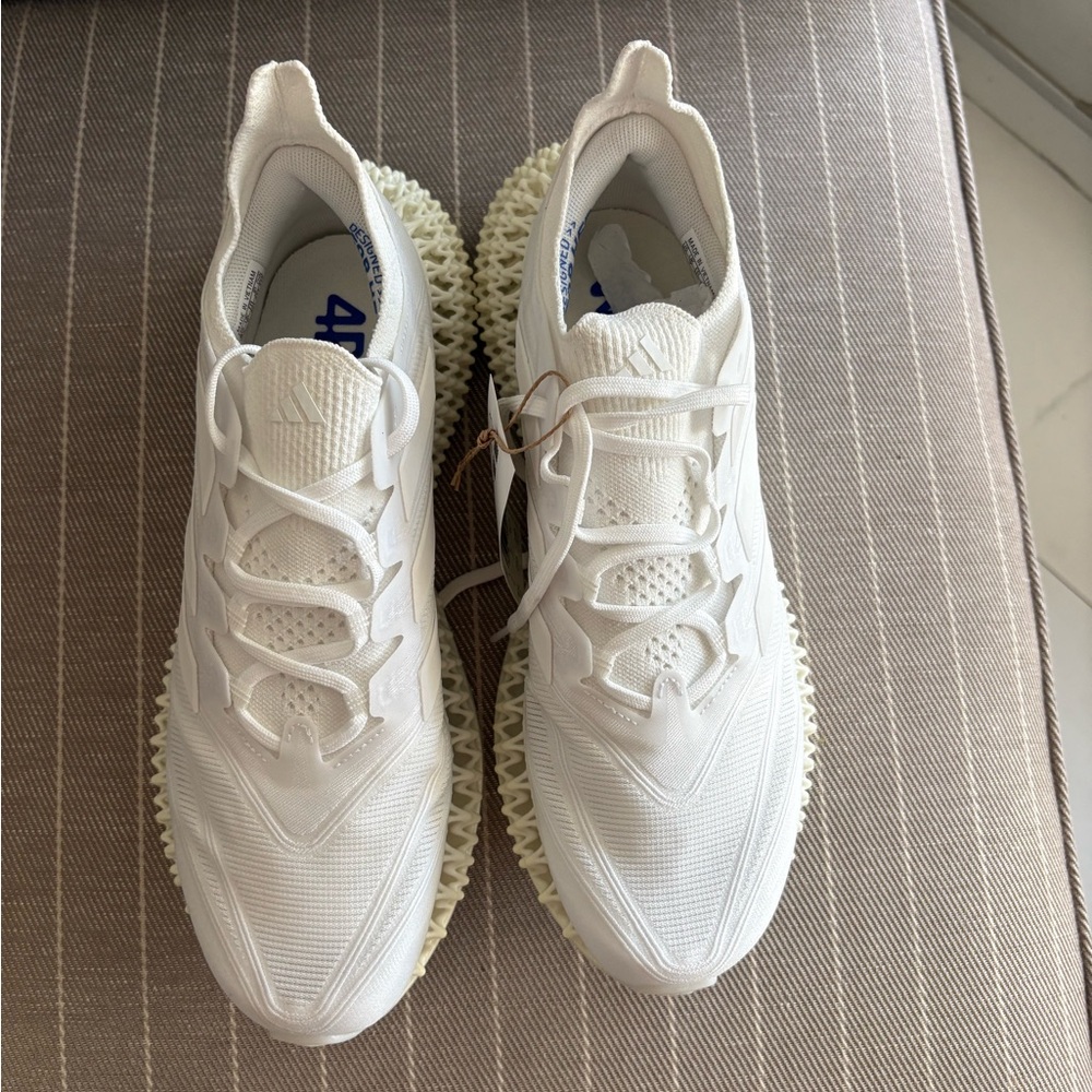 adidas White and Cream Athletic Shoes